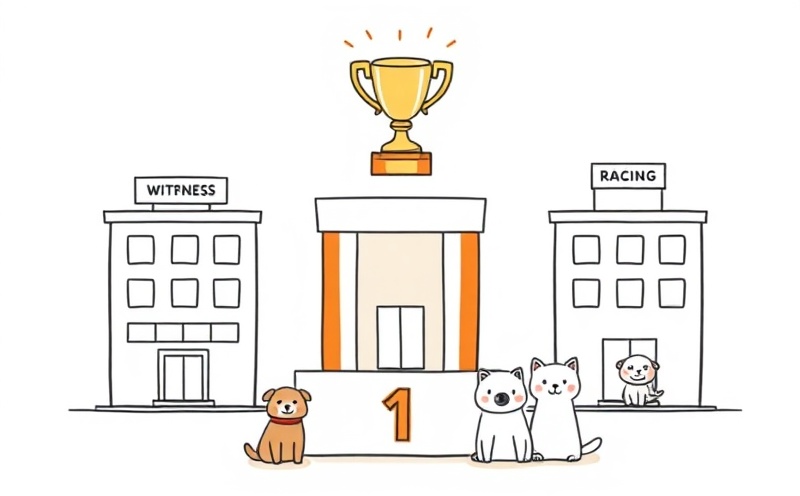Top pet insurance companies competing for best rating with trophy